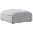 Meridian Furniture Miramar Grey Durable Linen Textured Ottoman