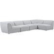 Meridian Furniture Miramar Grey Durable Linen Textured Modular Sectional