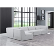 Meridian Furniture Miramar Grey Durable Linen Textured Modular Sectional