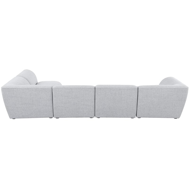 Meridian Furniture Miramar Grey Durable Linen Textured Modular Sectional