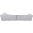 Meridian Furniture Miramar Grey Durable Linen Textured Modular Sectional