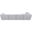Meridian Furniture Miramar Grey Durable Linen Textured Modular Sectional