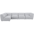 Meridian Furniture Miramar Grey Durable Linen Textured Modular Sectional