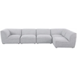 Meridian Furniture Miramar Grey Durable Linen Textured Modular Sectional