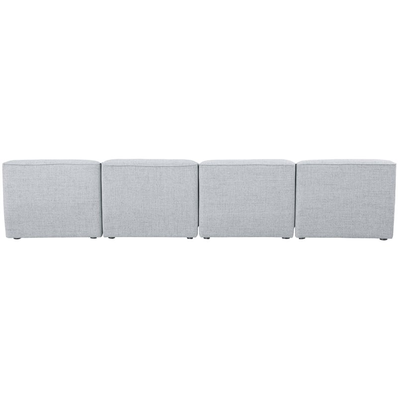 Meridian Furniture Miramar Grey Durable Linen Textured Modular Sofa