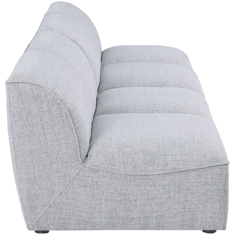 Meridian Furniture Miramar Grey Durable Linen Textured Modular Sofa