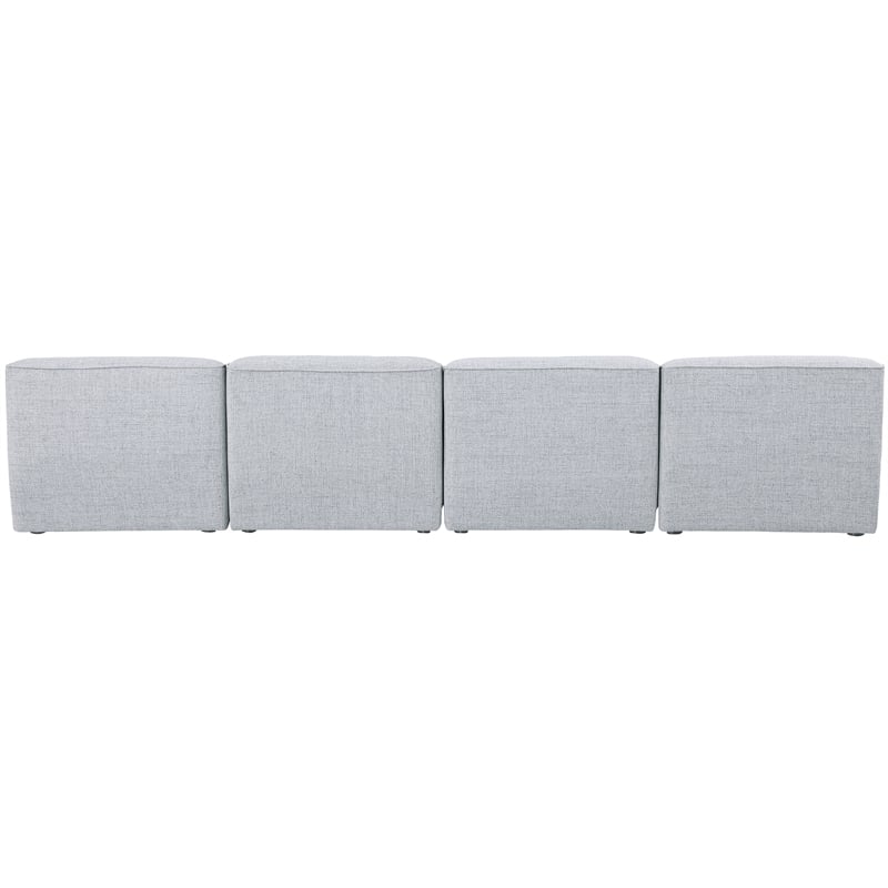 Meridian Furniture Miramar Grey Durable Linen Textured Modular Sofa