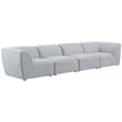 Meridian Furniture Miramar Grey Durable Linen Textured Modular Sofa