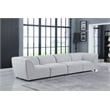 Meridian Furniture Miramar Grey Durable Linen Textured Modular Sofa