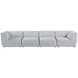 Meridian Furniture Miramar Grey Durable Linen Textured Modular Sofa