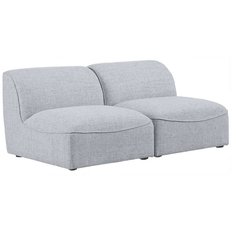 Meridian Furniture Miramar Grey Durable Linen Textured Modular Sofa