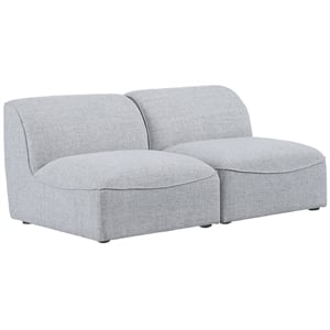 Meridian Furniture Miramar Grey Durable Linen Textured Modular Sofa