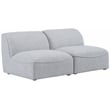 Meridian Furniture Miramar Grey Durable Linen Textured Modular Sofa