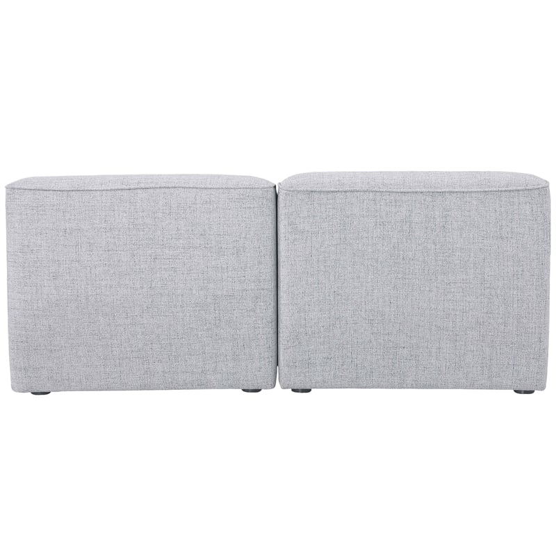 Meridian Furniture Miramar Grey Durable Linen Textured Modular Sofa