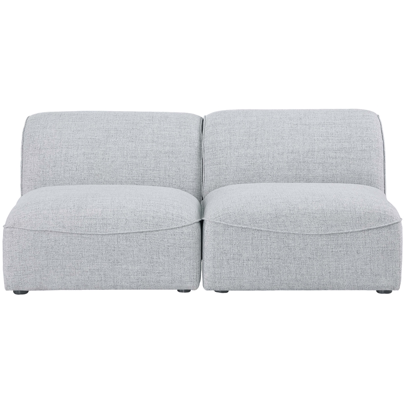 Meridian Furniture Miramar Grey Durable Linen Textured Modular Sofa
