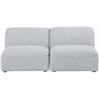 Meridian Furniture Miramar Grey Durable Linen Textured Modular Sofa