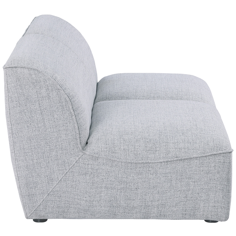 Meridian Furniture Miramar Grey Durable Linen Textured Modular Sofa