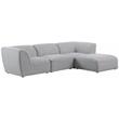 Meridian Furniture Miramar Grey Durable Linen Textured Modular Sectional