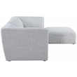Meridian Furniture Miramar Grey Durable Linen Textured Modular Sectional