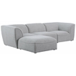 Meridian Furniture Miramar Grey Durable Linen Textured Modular Sectional