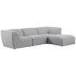 Meridian Furniture Miramar Grey Durable Linen Textured Modular Sectional