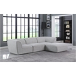Meridian Furniture Miramar Grey Durable Linen Textured Modular Sectional