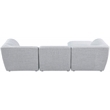 Meridian Furniture Miramar Grey Durable Linen Textured Modular Sectional