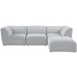 Meridian Furniture Miramar Grey Durable Linen Textured Modular Sectional