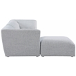 Meridian Furniture Miramar Grey Durable Linen Textured Modular Sectional