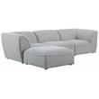 Meridian Furniture Miramar Grey Durable Linen Textured Modular Sectional