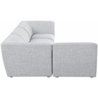 Meridian Furniture Miramar Grey Durable Linen Textured Modular Sectional