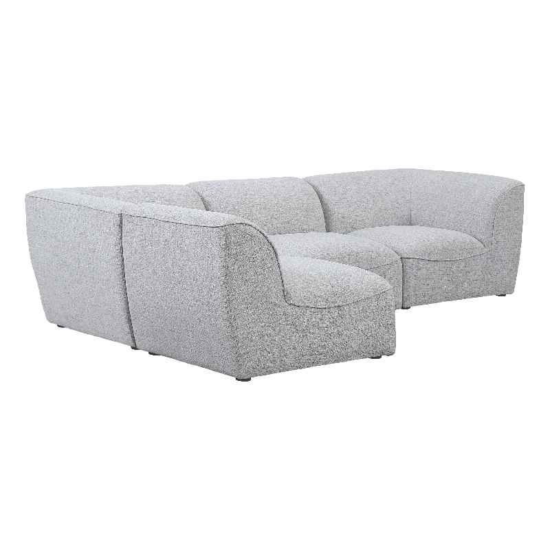 Meridian Furniture Miramar Grey Durable Linen Textured Modular Sectional
