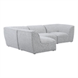Meridian Furniture Miramar Grey Durable Linen Textured Modular Sectional