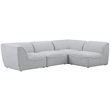 Meridian Furniture Miramar Grey Durable Linen Textured Modular Sectional