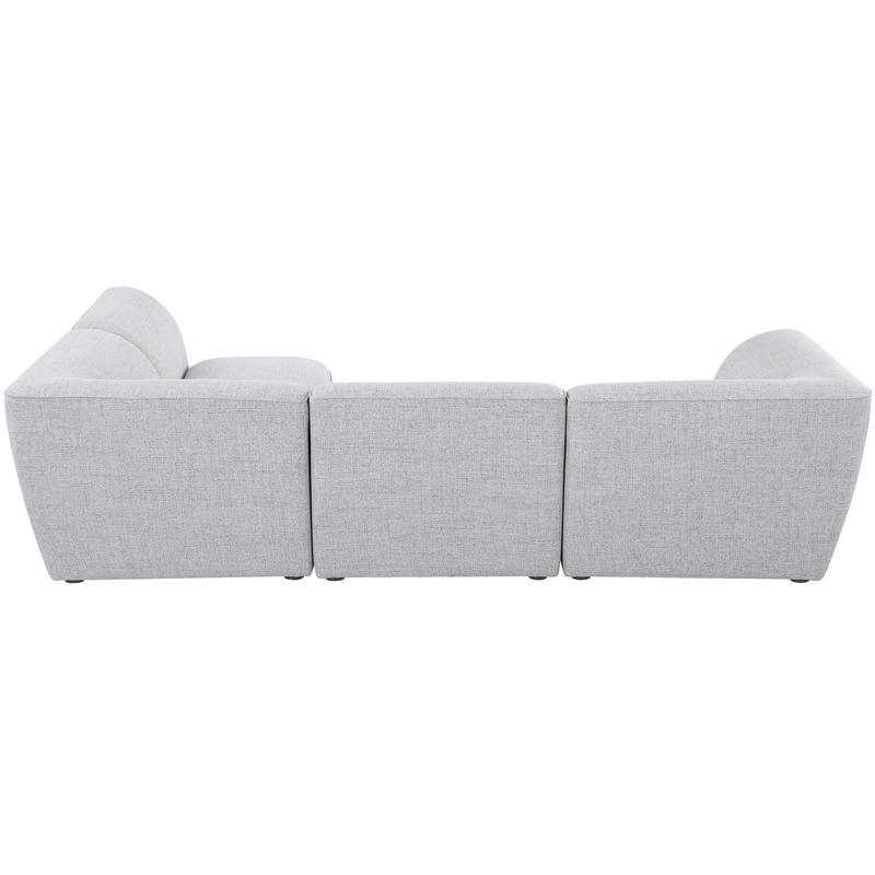 Meridian Furniture Miramar Grey Durable Linen Textured Modular Sectional