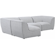 Meridian Furniture Miramar Grey Durable Linen Textured Modular Sectional