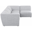 Meridian Furniture Miramar Grey Durable Linen Textured Modular Sectional