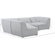 Meridian Furniture Miramar Grey Durable Linen Textured Modular Sectional