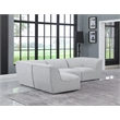 Meridian Furniture Miramar Grey Durable Linen Textured Modular Sectional
