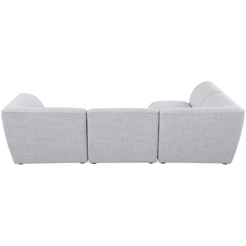 Meridian Furniture Miramar Grey Durable Linen Textured Modular Sectional