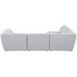 Meridian Furniture Miramar Grey Durable Linen Textured Modular Sectional
