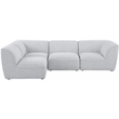 Meridian Furniture Miramar Grey Durable Linen Textured Modular Sectional