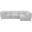 Meridian Furniture Miramar Grey Durable Linen Textured Modular Sectional