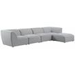 Meridian Furniture Miramar Grey Durable Linen Textured Modular Sectional