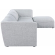 Meridian Furniture Miramar Grey Durable Linen Textured Modular Sectional
