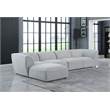 Meridian Furniture Miramar Grey Durable Linen Textured Modular Sectional