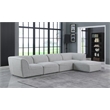 Meridian Furniture Miramar Grey Durable Linen Textured Modular Sectional