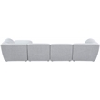 Meridian Furniture Miramar Grey Durable Linen Textured Modular Sectional
