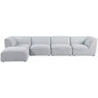Meridian Furniture Miramar Grey Durable Linen Textured Modular Sectional