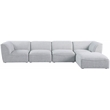 Meridian Furniture Miramar Grey Durable Linen Textured Modular Sectional